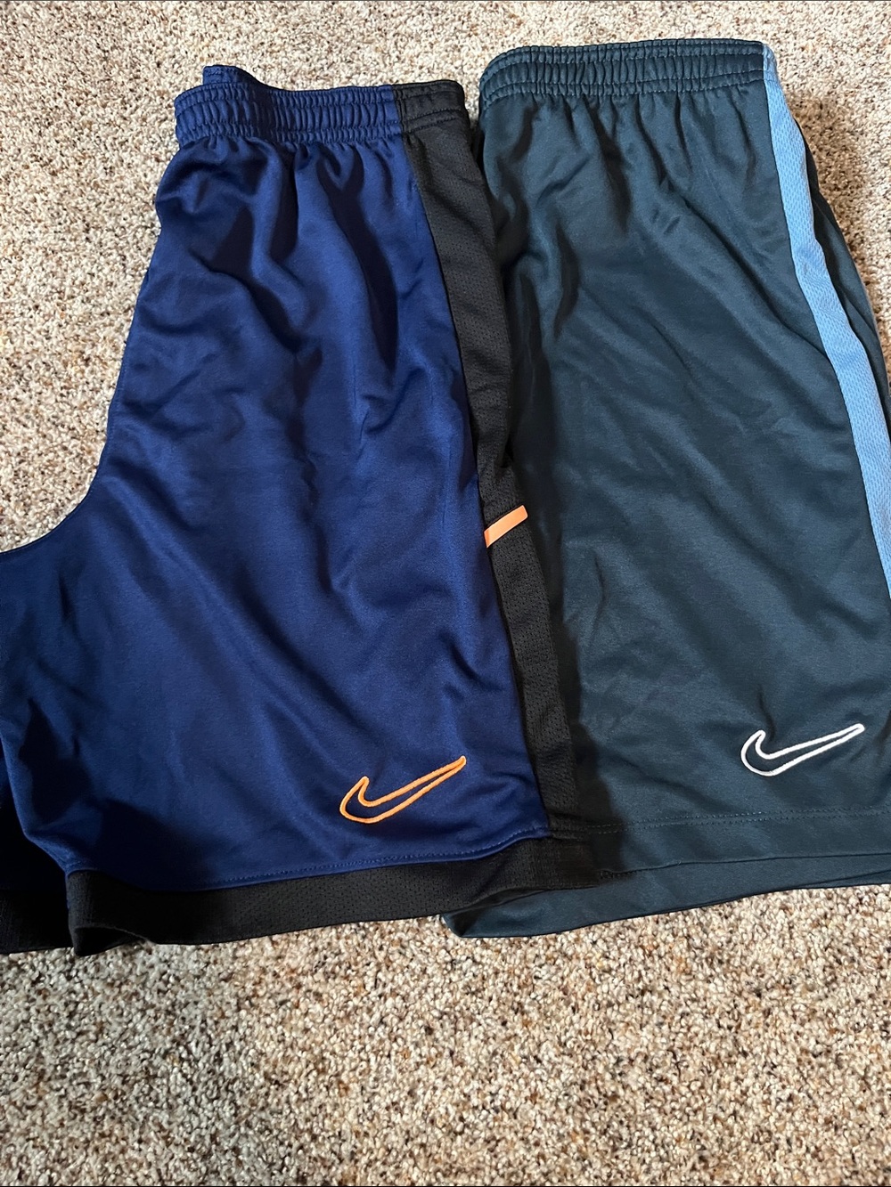 Boy’s xl Nike Blue & Teal Athletic Shorts Duo with Accent Swooshes